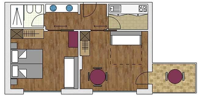 Zweizimmerwohnung-Suite